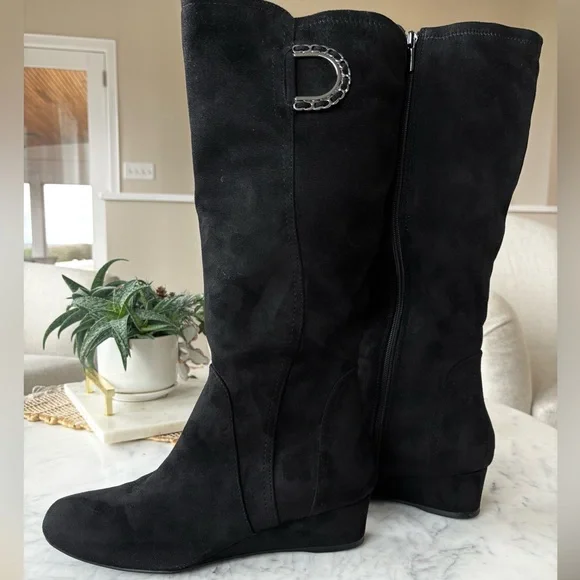Impo Shoes Impo Gurtha Faux Suede Wedge Heel Boots Poshmark
